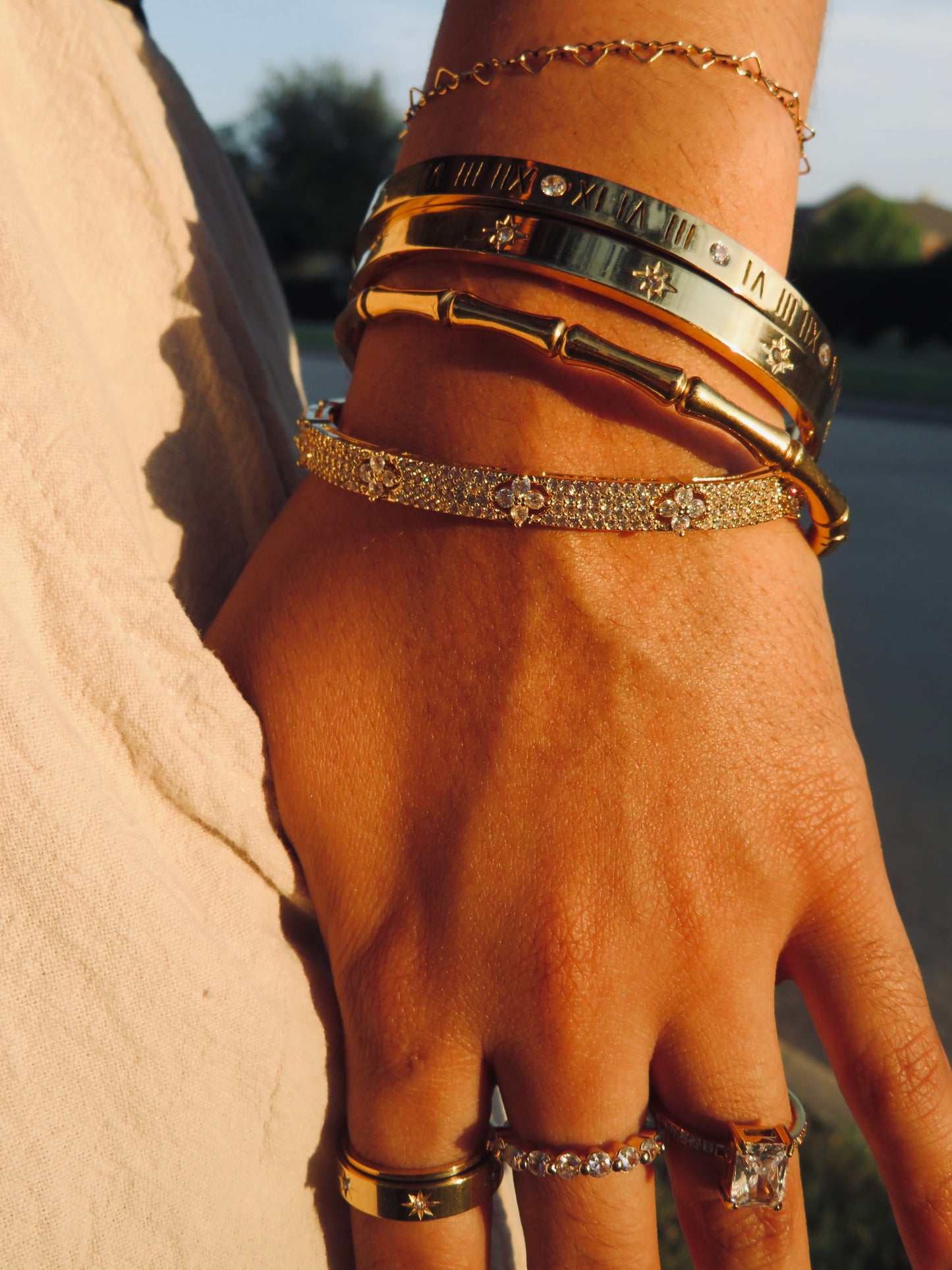 Bamboo Bangle bangle Precious Jewels Gold