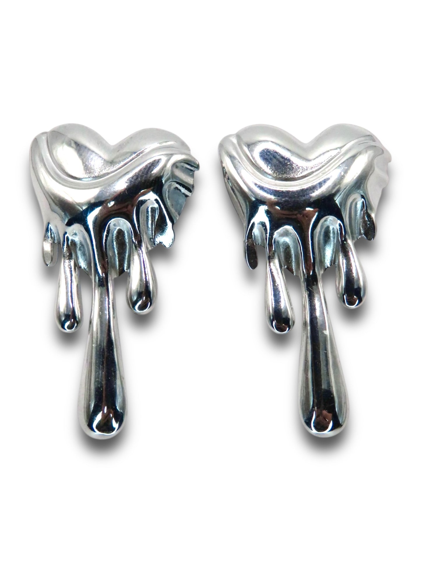 Dripping Hearts Earring earrings Precious Jewels Silver