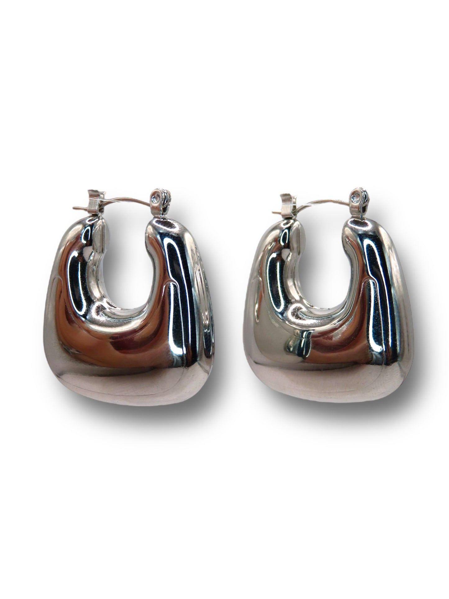 Chunky U-Shaped Hoops earrings Precious Jewels