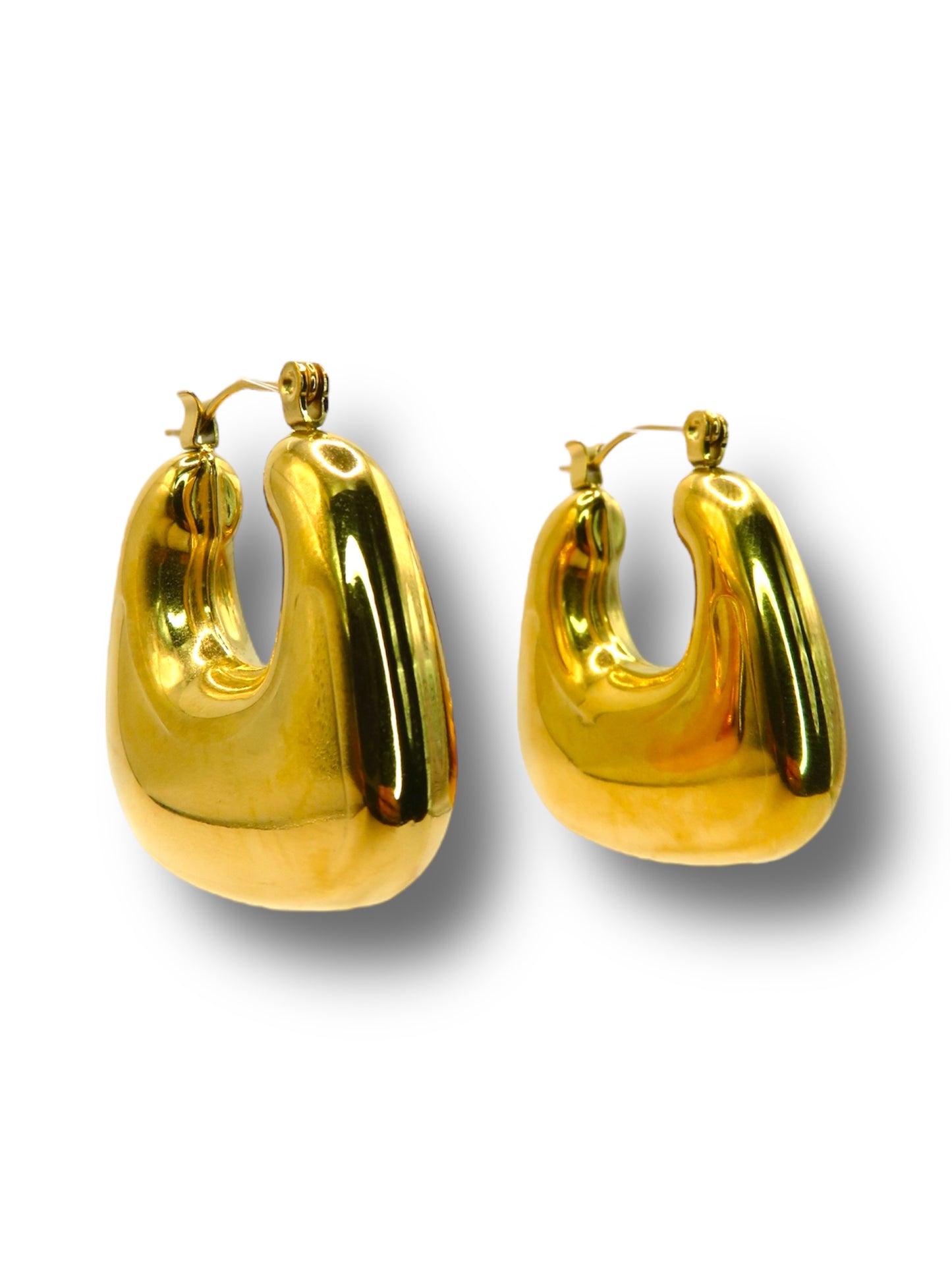 Chunky U-Shaped Hoops earrings Precious Jewels
