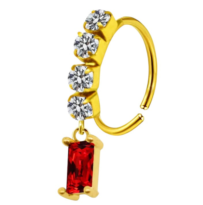 Goddess Nose Hoop Piercing nose piercing Precious Jewels Red