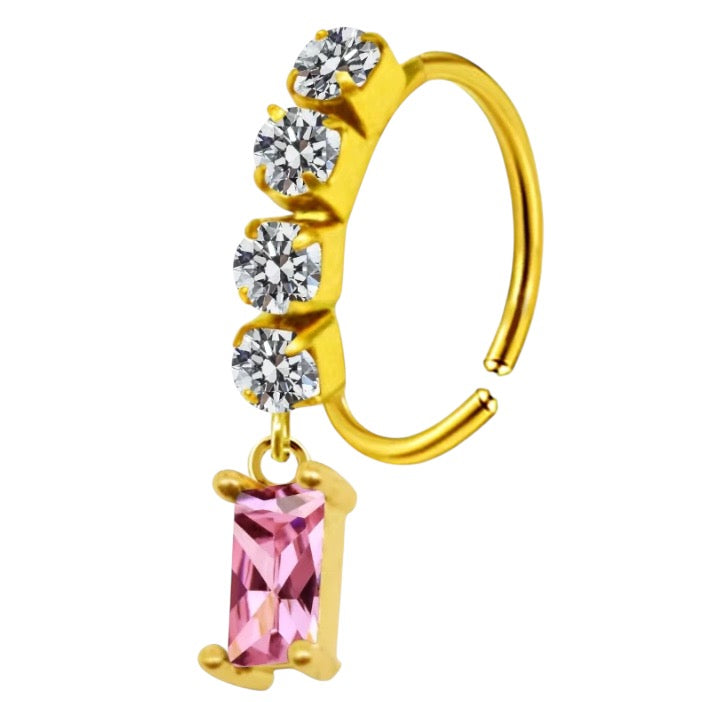 Goddess Nose Hoop Piercing nose piercing Precious Jewels Light Pink