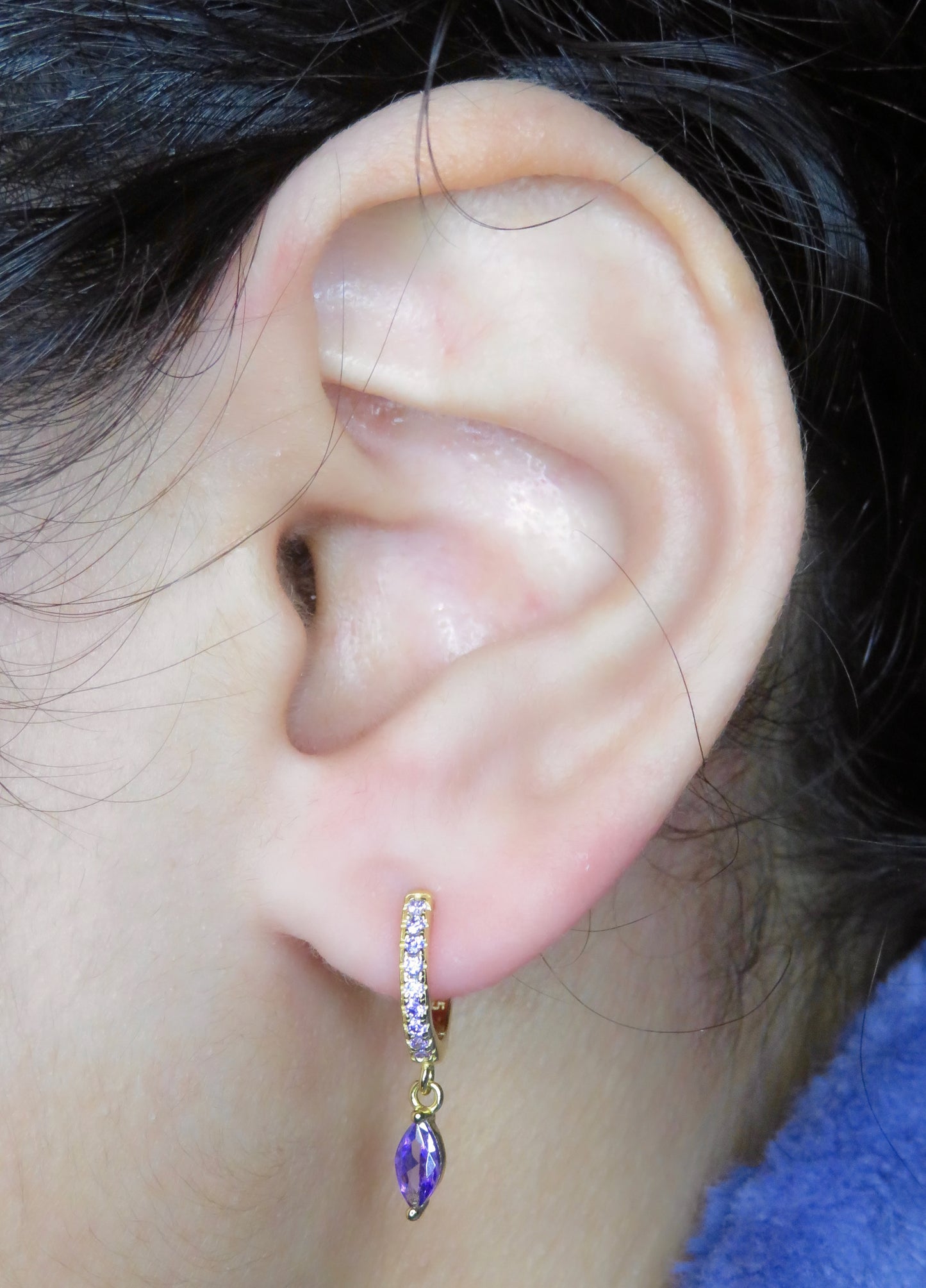 Aurora Drop Hoops earrings Precious Jewels Purple