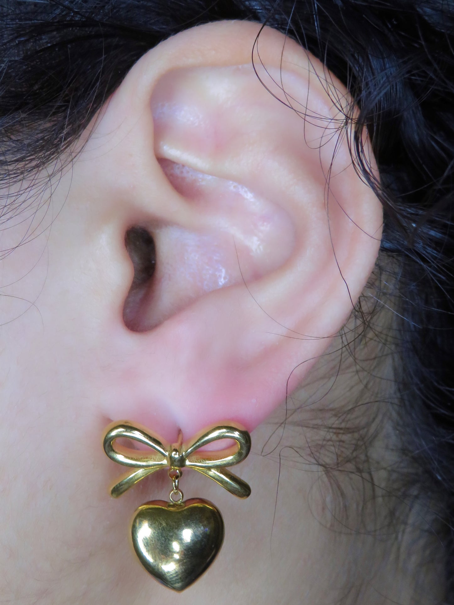 Bow Heart Earrings earrings Precious Jewels Gold