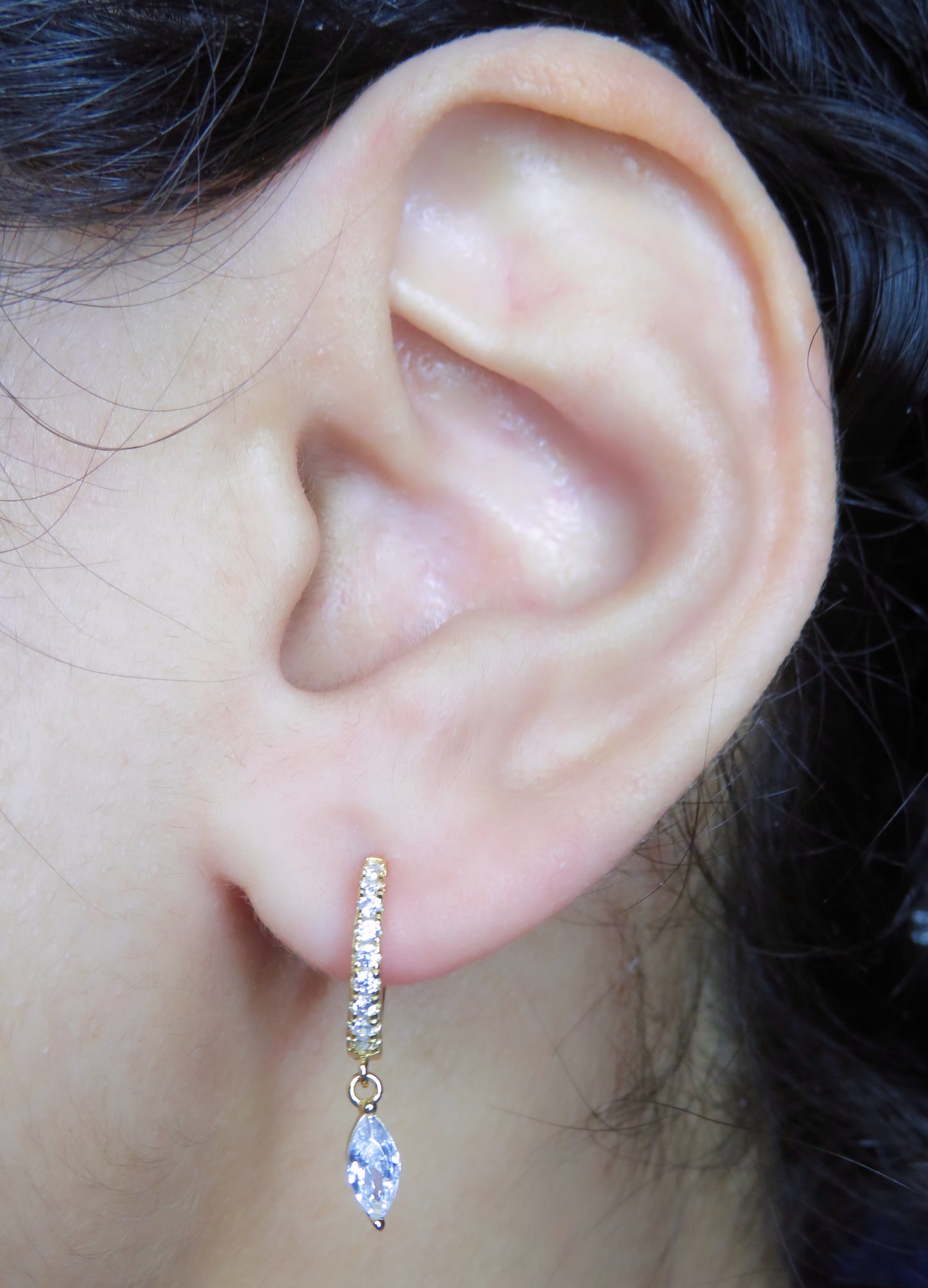 Aurora Drop Hoops earrings Precious Jewels Clear