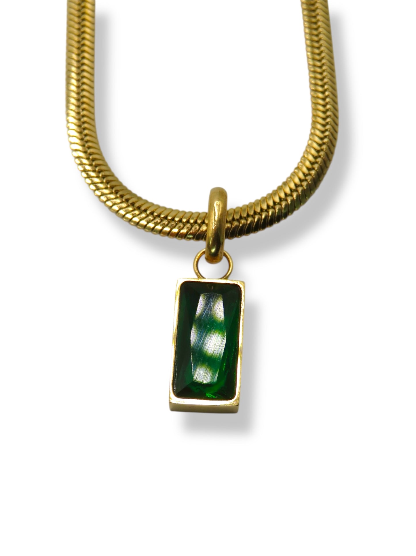 Herringbone Bar Necklace Necklace Precious Jewels LLC Green