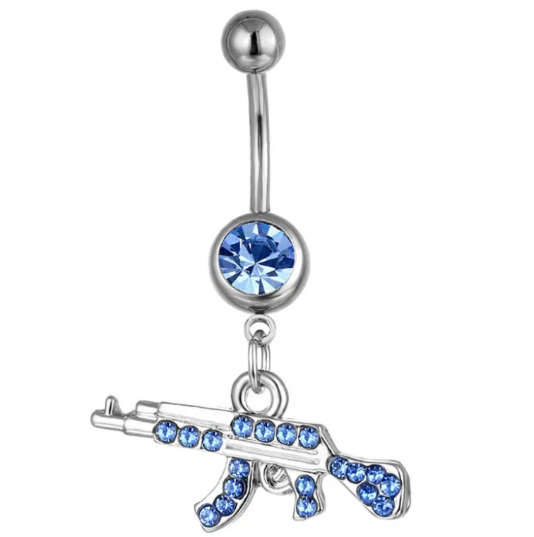 Pew-Pew Belly Piercing body piercing Precious Jewels Blue