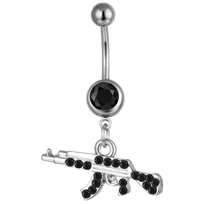Pew-Pew Belly Piercing body piercing Precious Jewels Black