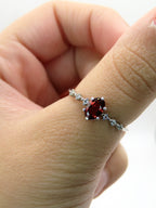 Adjustable Crimson Glow Ring ring Precious Jewels LLC Silver