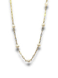 Golden Pearl Link Necklace Necklace Precious Jewels