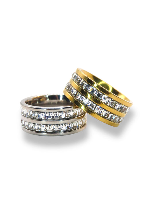Luxe Triple Row Band ring Precious Jewels