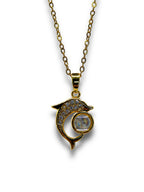 Dolphin "100 language I love you" Necklace Necklace Precious Jewels Gold