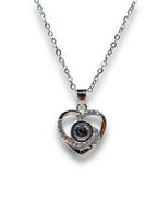 Heart 100 Language I Love You Necklace Necklace Precious Jewels Silver