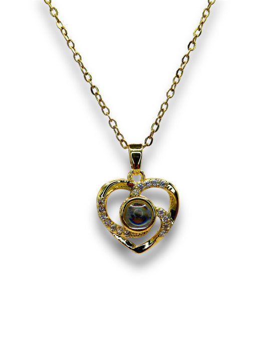 Heart 100 Language I Love You Necklace Necklace Precious Jewels Gold