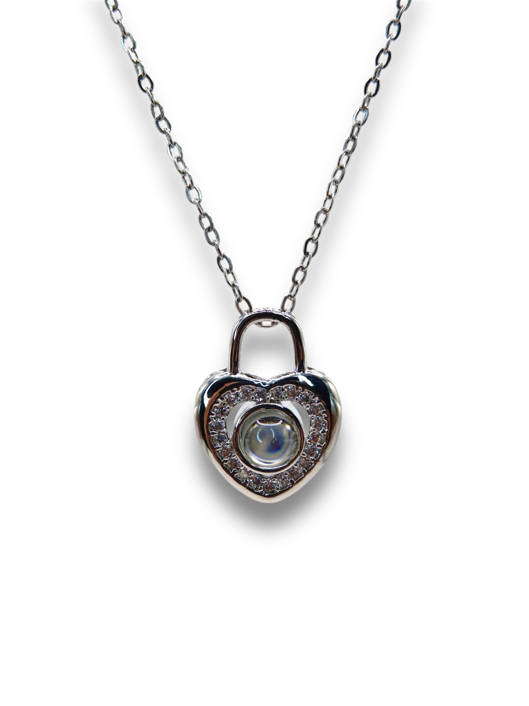 Heart Lock 100 Language I Love You Necklace Necklace Precious Jewels Silver