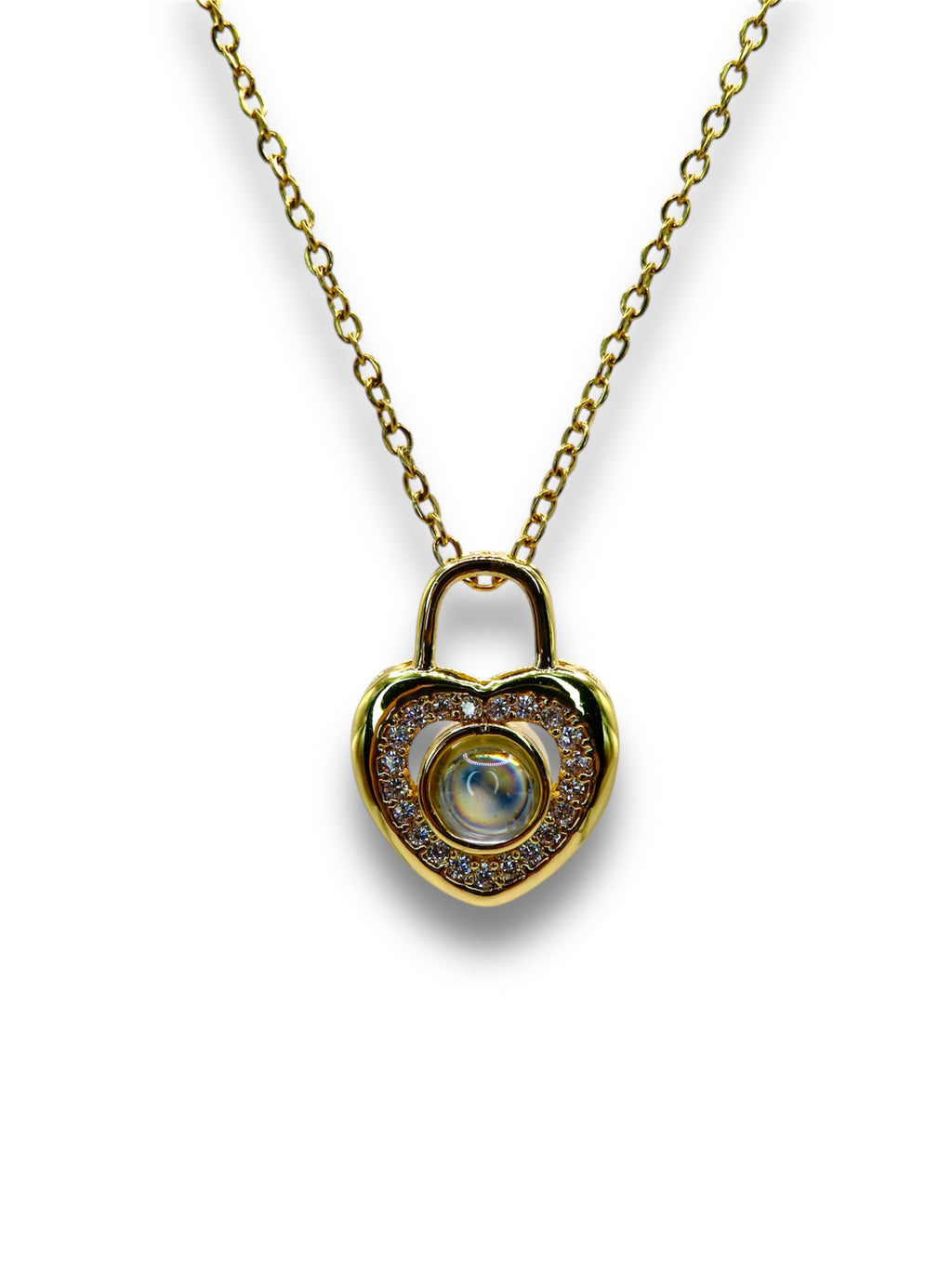 Heart Lock 100 Language I Love You Necklace Necklace Precious Jewels Gold