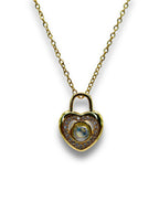 Heart Lock 100 Language I Love You Necklace Necklace Precious Jewels Gold