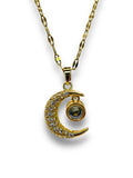 Crescent Moon 100 Language I Love You Necklace Necklace Precious Jewels Gold