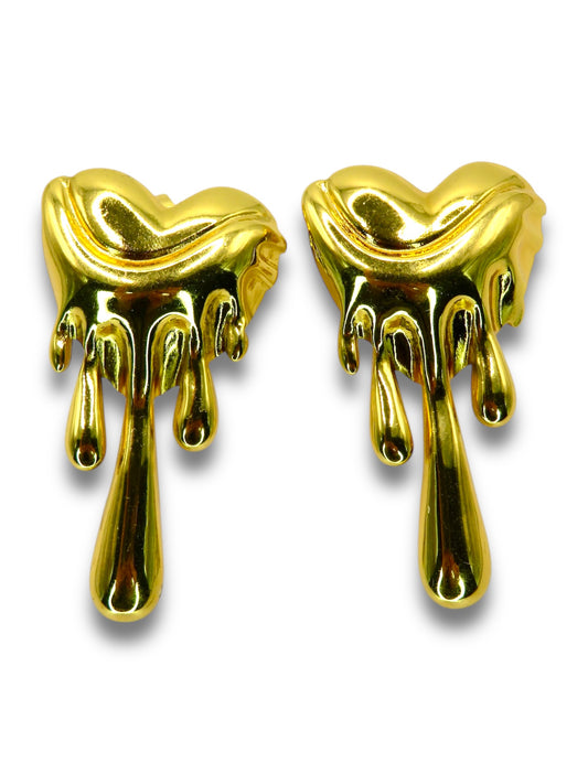 Dripping Hearts Earring earrings Precious Jewels Gold