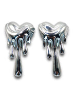 Dripping Hearts Earring earrings Precious Jewels Silver