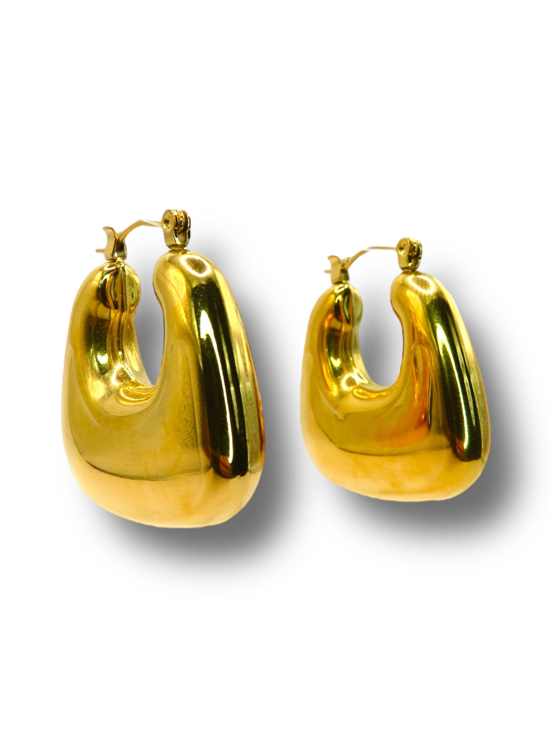 Chunky U-Shaped Hoops earrings Precious Jewels