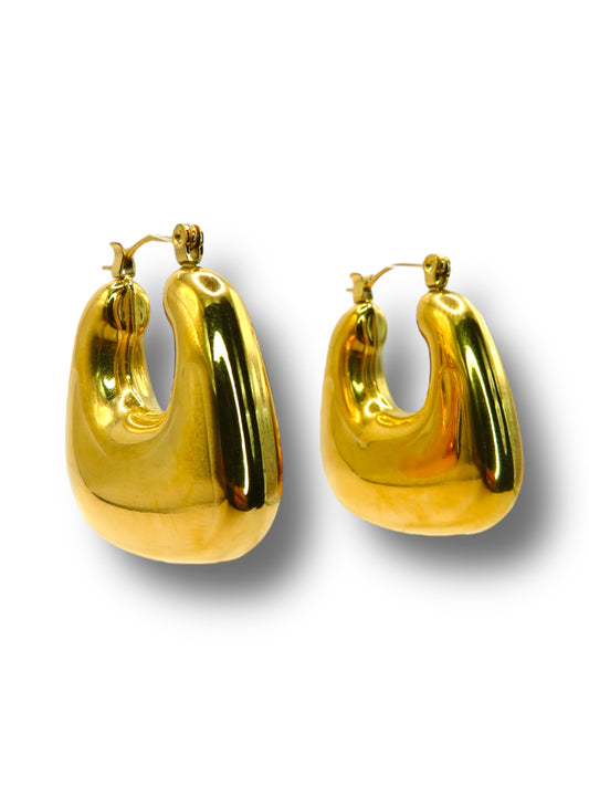 Chunky U-Shaped Hoops earrings Precious Jewels