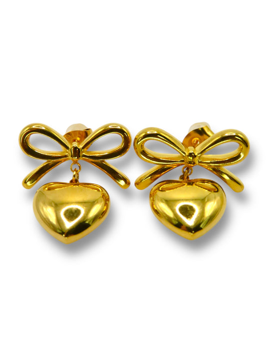 Bow Heart Earrings earrings Precious Jewels