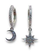 Moon and Star Earrings earrings Precious Jewels LLC