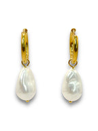 Pearl Hoops earrings Precious Jewels