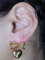 Bow Heart Earrings earrings Precious Jewels Gold