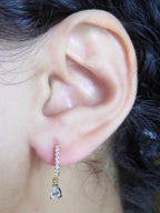 Crystal Dew Hoop Earrings earrings Precious Jewels LLC Gold