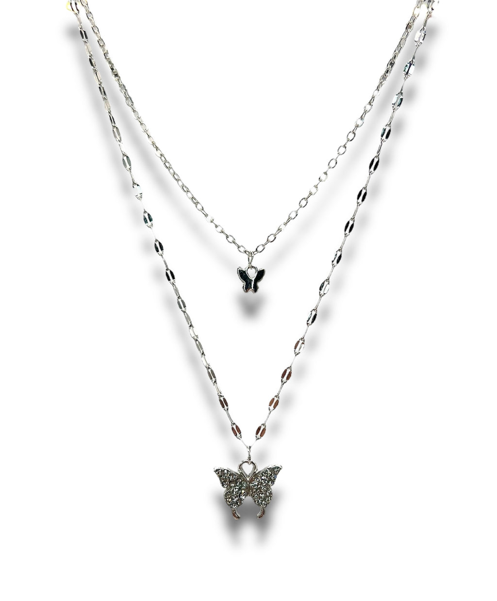 Mariposa Butterfly Layered Necklace Necklace Precious Jewels Silver