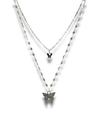 Mariposa Butterfly Layered Necklace Necklace Precious Jewels Silver