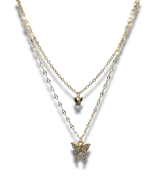 Mariposa Butterfly Layered Necklace Necklace Precious Jewels Gold