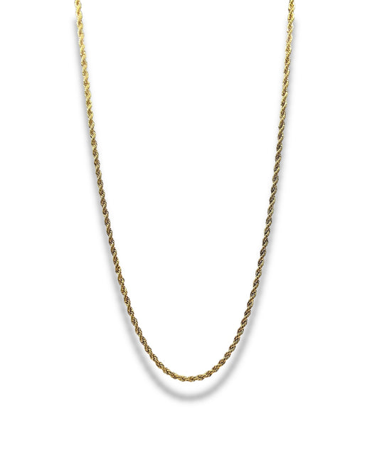 Unisex Rope Chain Necklace Precious Jewels Gold