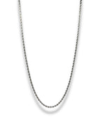 Unisex Rope Chain Necklace Precious Jewels Silver