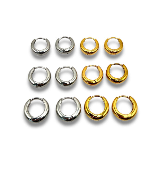 Chunky Hoops earrings Precious Jewels