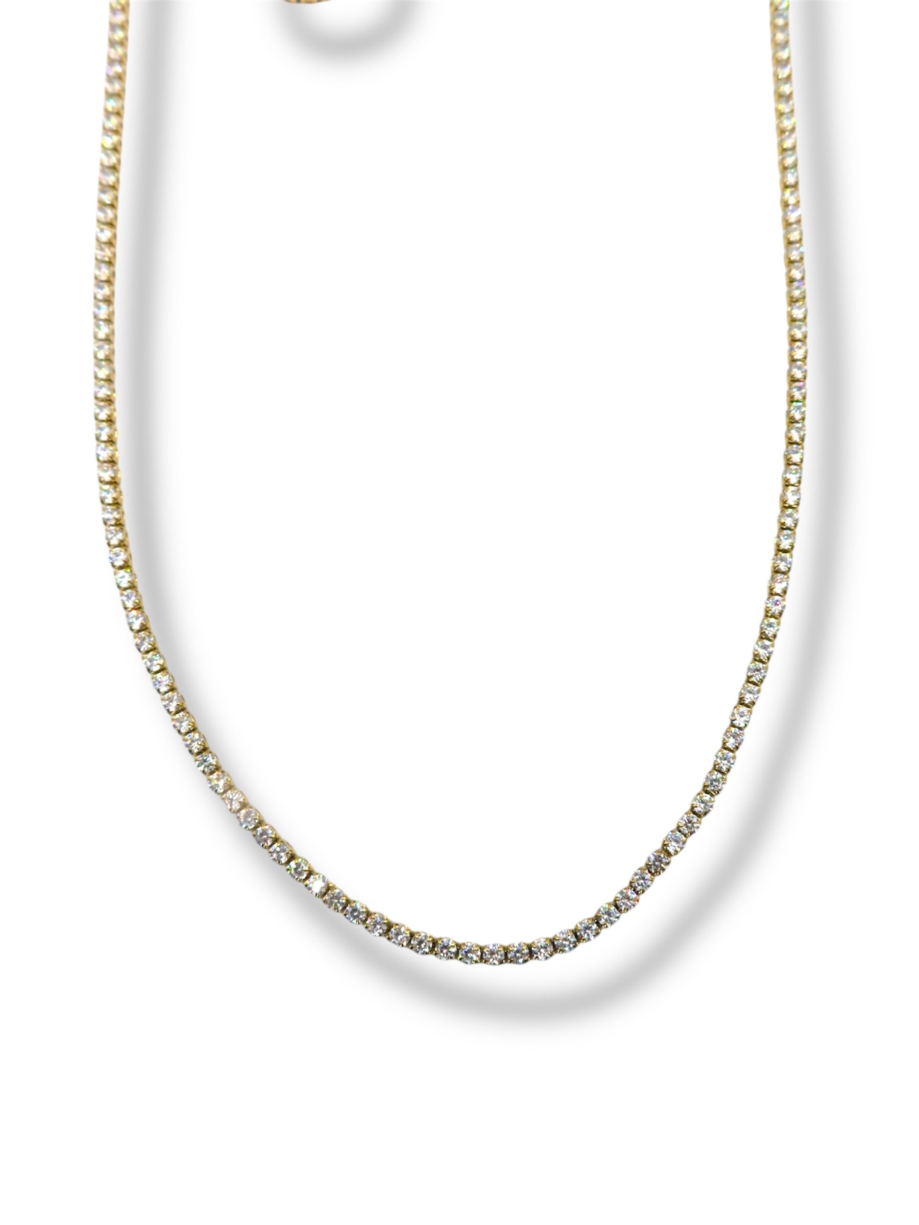 Tennis Necklace Necklace Precious Jewels Gold 2mm