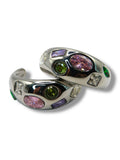 Gemstone Accent Earrings earrings Precious Jewels LLC Silver
