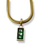 Herringbone Bar Necklace Necklace Precious Jewels LLC Green