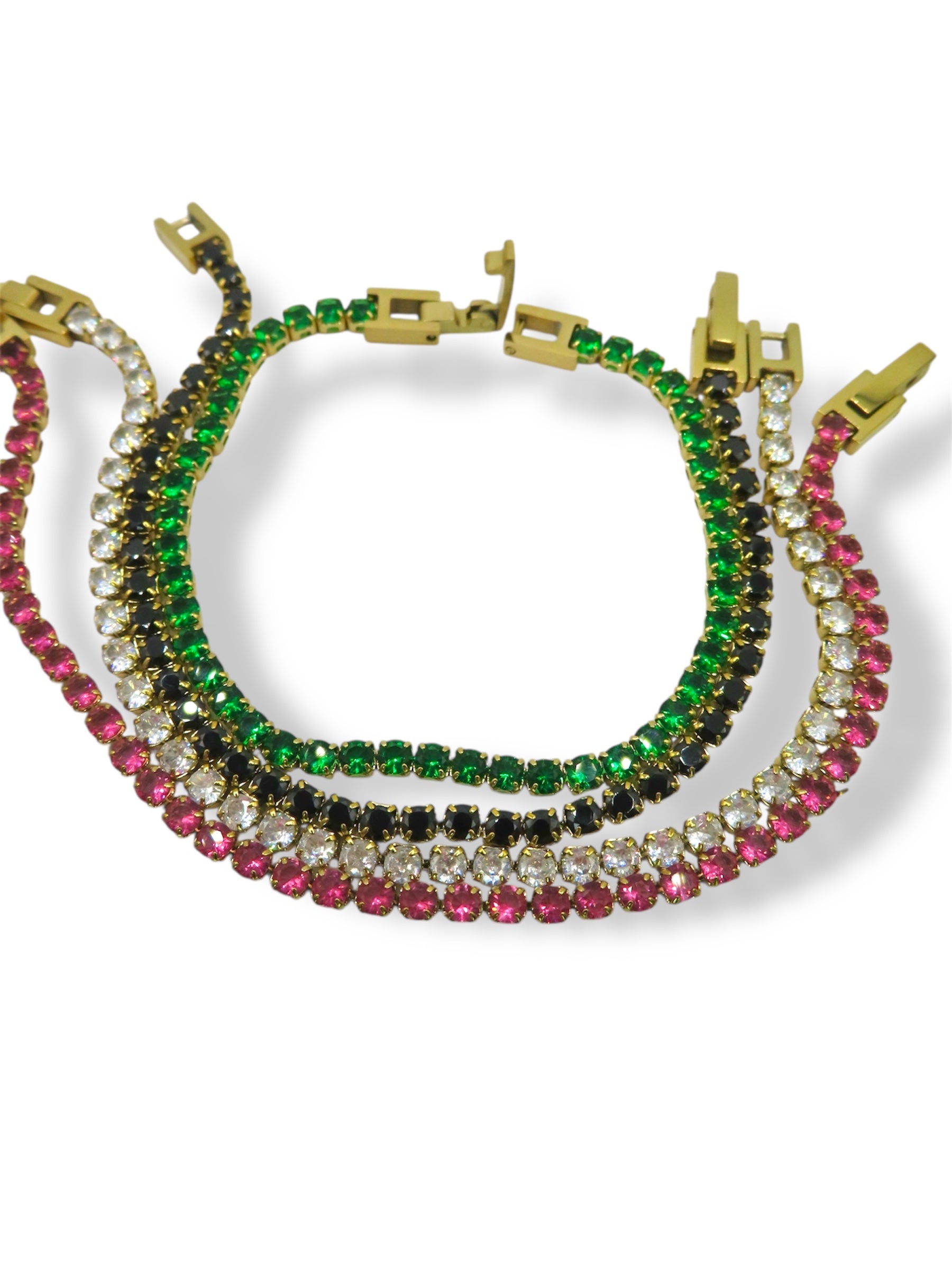 Colorful Tennis Bracelet bracelet Precious Jewels Gold Green