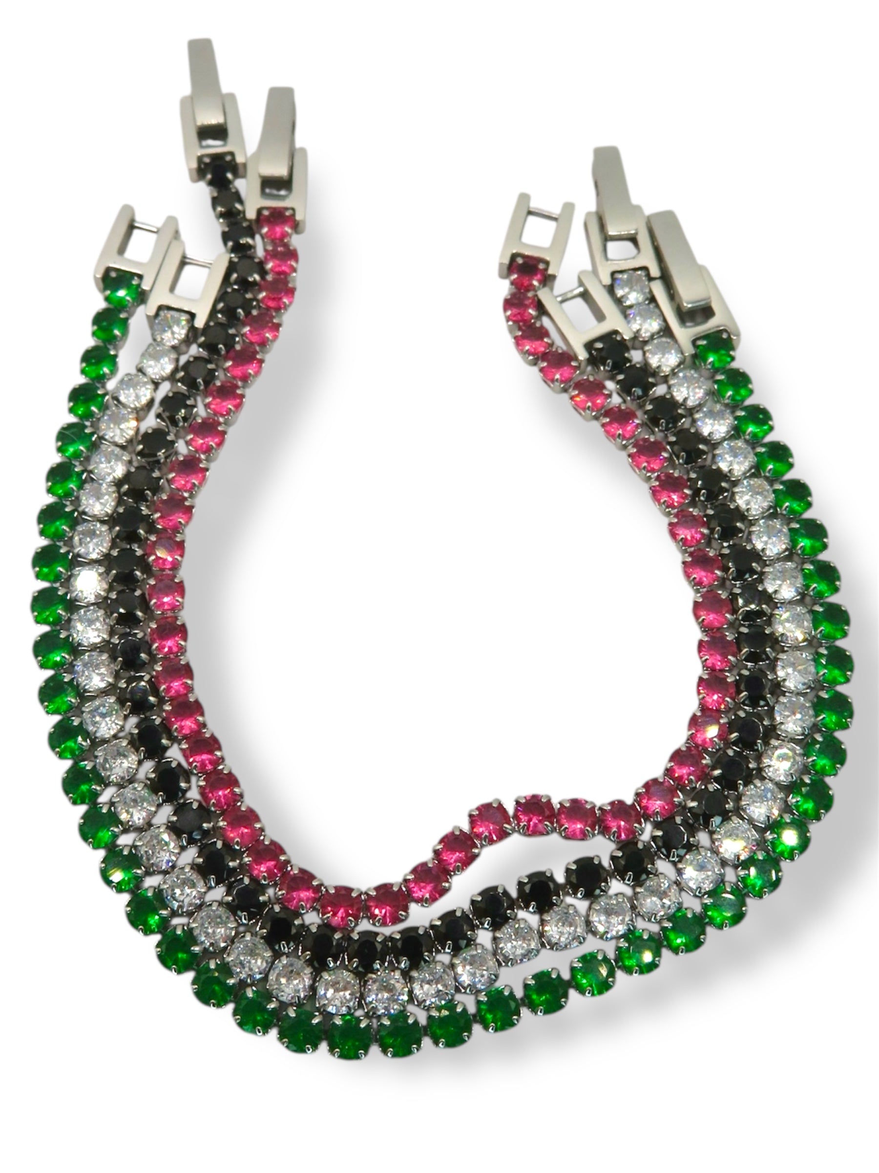 Colorful Tennis Bracelet bracelet Precious Jewels Silver Green