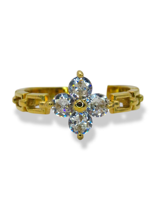 Fleur Frost Clover Ring Precious Jewels LLC