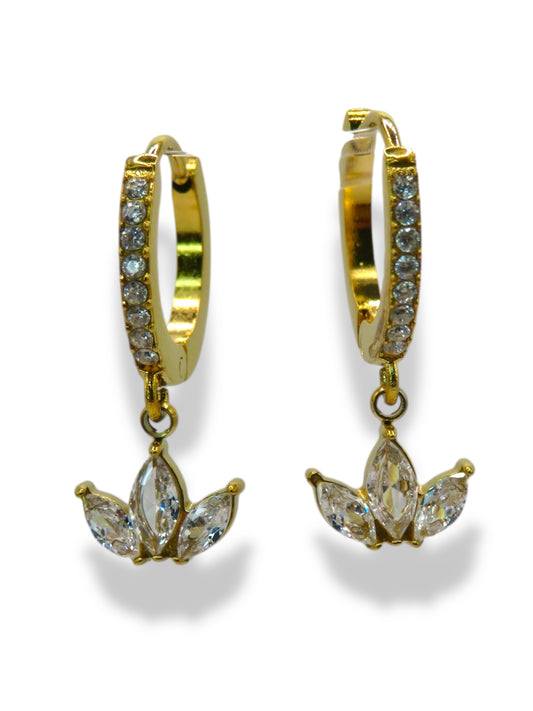 Lotus Bloom Hoops earrings Precious Jewels LLC