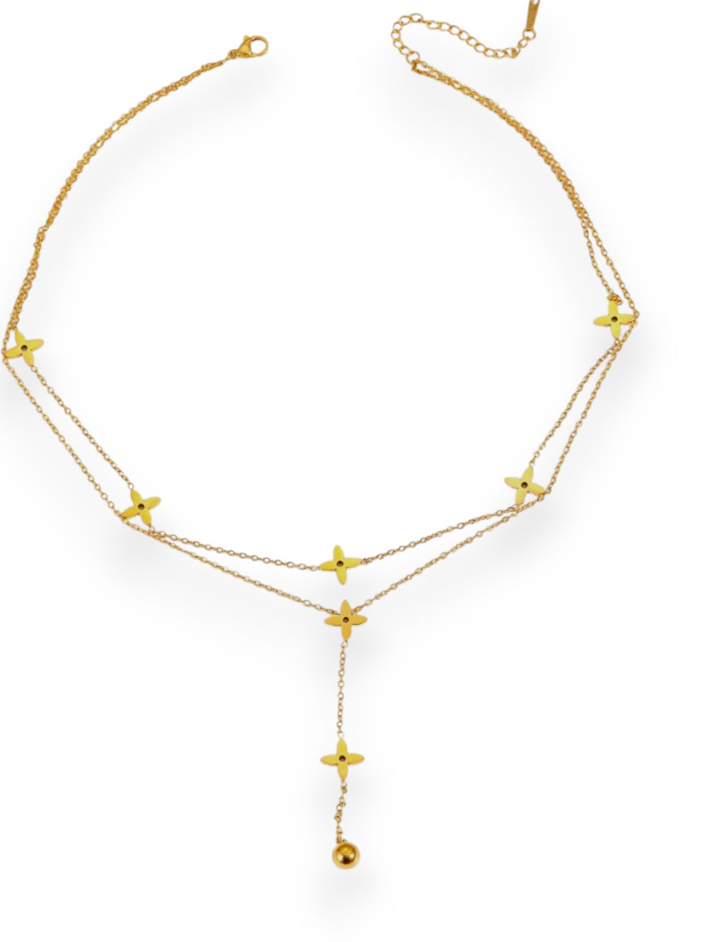 Clover Lariat Stacked Necklace Necklace Precious Jewels LLC