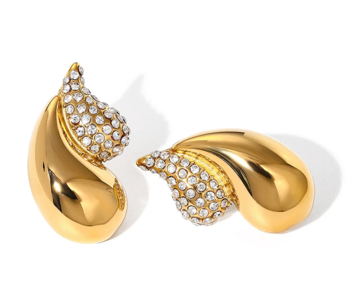 Double Teardrop Earrings earrings Precious Jewels Gold