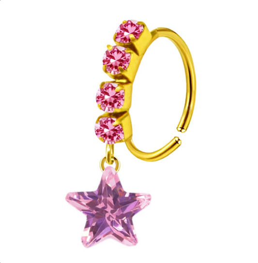 Star Nose Hoop nose piercing Precious Jewels
