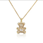 Teddy Bear Necklace Necklace Precious Jewels Clear