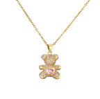 Teddy Bear Necklace Necklace Precious Jewels Pink