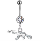 Pew-Pew Belly Piercing body piercing Precious Jewels Clear